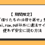 借りたものは倍で返せを無料でhitomiやraw・pdf以外に違法サイトを使わず安全に読む方法